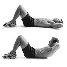 Photo of how to do an ab crunch.
