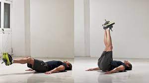 Photo of how to do an ab leg raise.