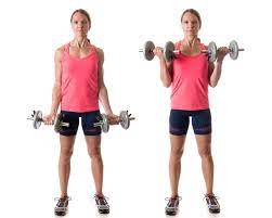 Photo of how to do a dumbbell bicep curl.