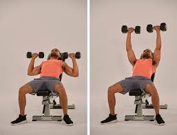 Photo of how to do a dumbbell incline bench press.